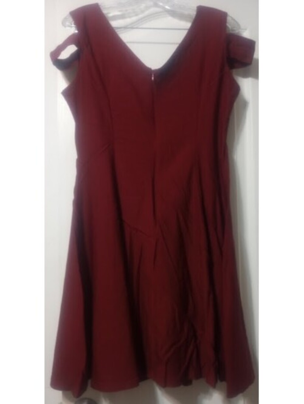 Burgundy Insnova Cold‑Shoulder Dress | Size XL | Modern Elegance GUC - Picture 2 of 7
